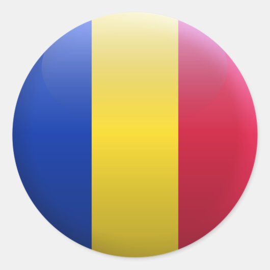 ルーマニア国旗 ラウンドシール (正面)