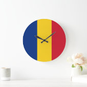 ルーマニア国旗 ラージ壁時計 (ホーム)