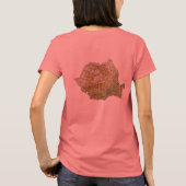 ルーマニア国旗+地図Tシャツ Tシャツ (裏面)