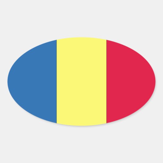 ルーマニア国旗 楕円形シール (正面)