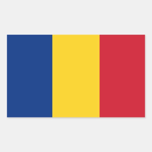 ルーマニア国旗 長方形シール (正面)