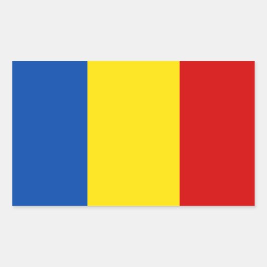 ルーマニア国旗 長方形シール (正面)