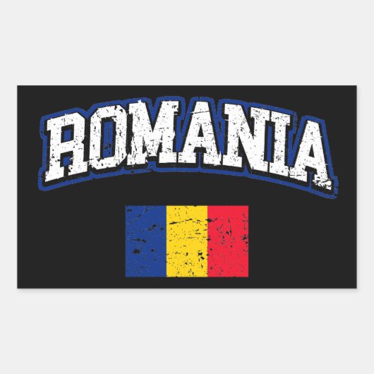 ルーマニア国旗 長方形シール (正面)