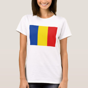 ルーマニア国旗x地図Tシャツ Tシャツ