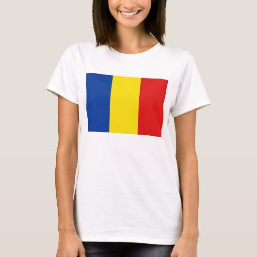 ルーマニア国旗x地図Tシャツ Tシャツ (正面)