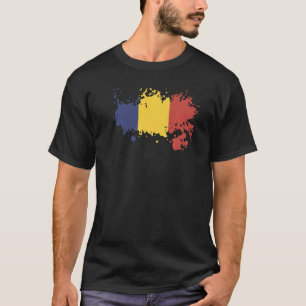 ルーマニア土産婦男性へ国旗 Tシャツ