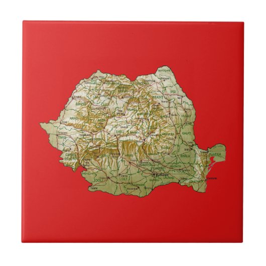 ルーマニア地図タイル タイル (正面)