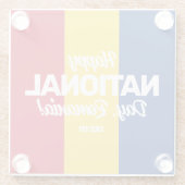 ルーマニア独立記念日ルーマニア国旗 ガラスコースター (裏面)