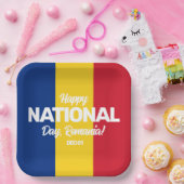 ルーマニア独立記念日ルーマニア国旗 ペーパープレート (パーティー)