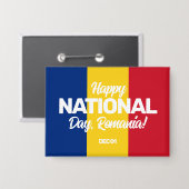 ルーマニア独立記念日ルーマニア国旗 缶バッジ (正面/裏面)