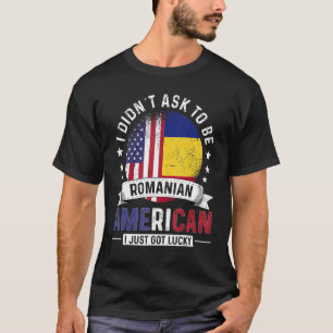 ルーマニア系アメリカ国旗プライドルーマニアFl Tシャツ