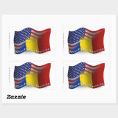 ルーマニア系アメリカ国旗 長方形シール (シート)