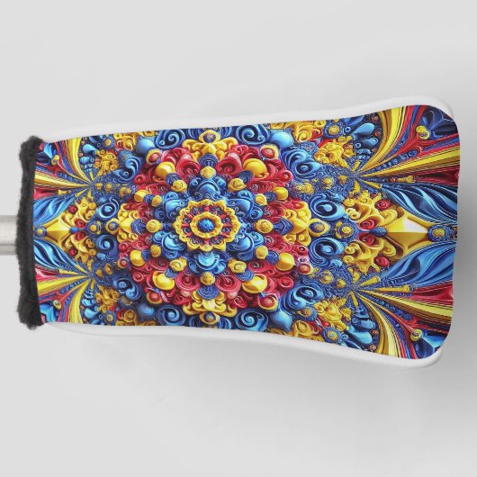 ルーマニア色のゴルフパターカバーデザイン ゴルフヘッドカバー (正面)