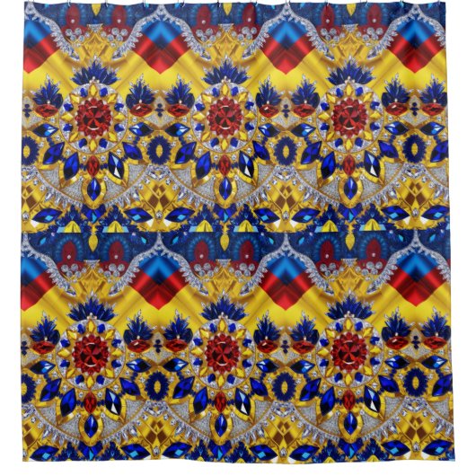 ルーマニア色のシャワーカーテン シャワーカーテン (正面)