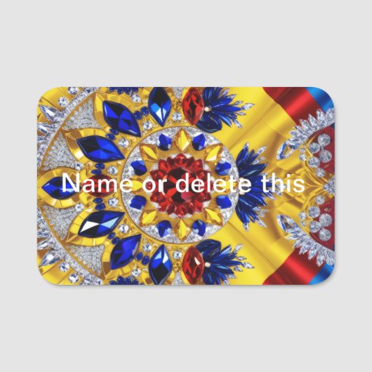 ルーマニア色の名前タグ 名札 (正面)