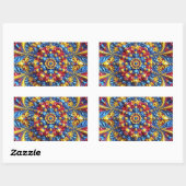 ルーマニア色の四角形シール 長方形シール (シート)