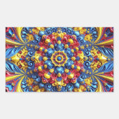 ルーマニア色の四角形シール 長方形シール (正面)