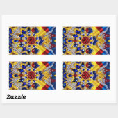 ルーマニア色の四角形シール 長方形シール (シート)