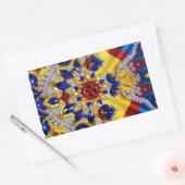 ルーマニア色の四角形シール 長方形シール (封筒)