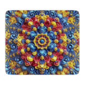 ルーマニア色の小さなガラス板 カッティングボード (正面)