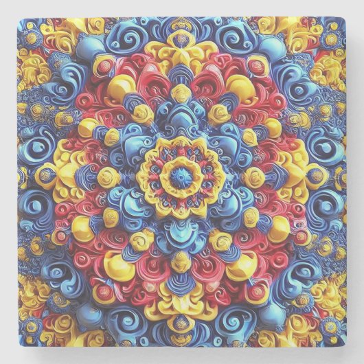 ルーマニア色の特殊な石コースター ストーンコースター (正面)