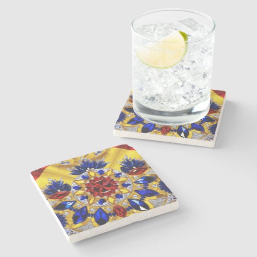 ルーマニア色の特殊な石コースター ストーンコースター (横)