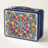 ルーマニア色の金属ステンレスランチボックス メタルランチボックス (裏面)