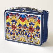 ルーマニア色の金属ステンレスランチボックス メタルランチボックス (正面)