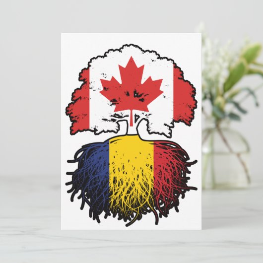 ルーマニア語ルーマニア語カナダの木のルーツ国旗 招待状 (スタンド正面)
