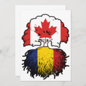 ルーマニア語ルーマニア語カナダの木のルーツ国旗 招待状 (正面/裏面)