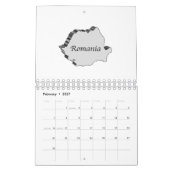 ルーマニア3Dマップ カレンダー (2月 2027)