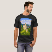 ルーマニア イラスト 旅行 アート ヴィンテージ Tシャツ (正面フル)