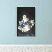 ルーマニア,クォーツのカルコパイライト キャンバスプリント (インサイチュ (ウッドフロア))