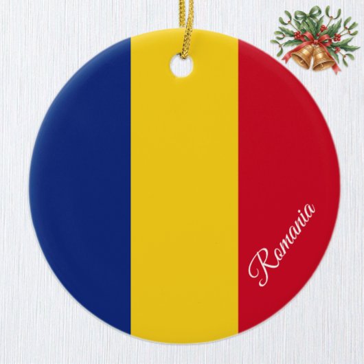 ルーマニア クリスマス オブジェ ルーマニア国旗 セラミックオーナメント