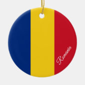 ルーマニア クリスマス オブジェ ルーマニア国旗 セラミックオーナメント (正面)