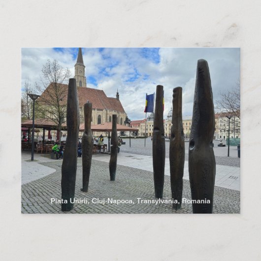 ルーマニア,クルジュ・ナポカ, Piata Unirii シーズンポストカード (正面)