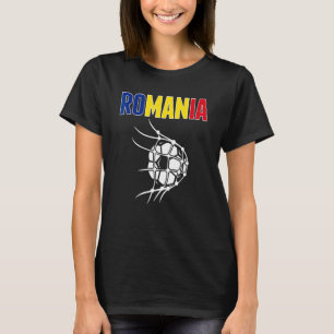 ルーマニア サッカー ボール ネット イン サポート ルーマニア フットボール Tシャツ