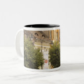 ルーマニア、シビウ。ニュータウン。RF) ツートーンマグカップ (正面左)