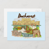 ルーマニア，ブカレスト ポストカード (正面/裏面)