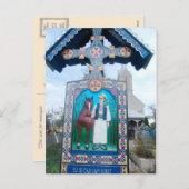 ルーマニア，マルメアメリース，墓地，木彫 シーズンポストカード (正面/裏面)