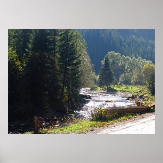 ルーマニア，モルドバ，渓流 ポスター (正面)