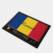 ルーマニア&ルーマニアフラグハウスマット/スポーツウェルカム ドアマット (アングル)