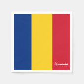 ルーマニア&ルーマニア国旗のパーティーファッション/スポーツファン スタンダードカクテルナプキン (正面)