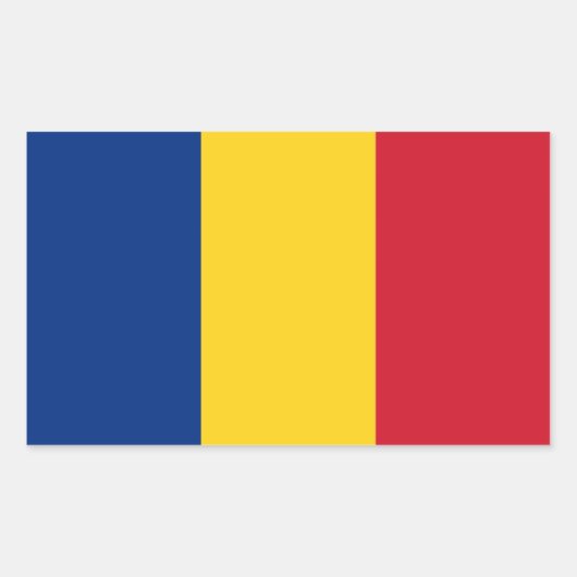 ルーマニア/ルーマニア国旗 長方形シール (正面)