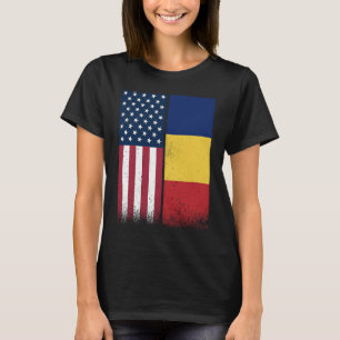 ルーマニア ルーマニア系アメリカ人 アメリカ国旗 自慢 USA ルーマニア Tシャツ