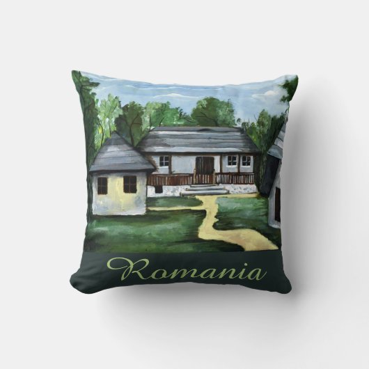 ルーマニア – lトランシルバニア素朴アンハウス文字 クッション (正面)