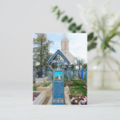 ルーマニア、Marumuresのメリーな墓地、木製に切り分けること シーズンポストカード (スタンド正面)