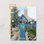 ルーマニア、Marumuresのメリーな墓地、木製に切り分けること シーズンポストカード (正面/裏面)