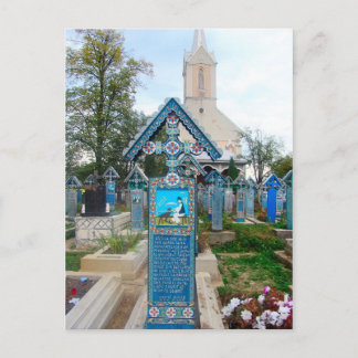 ルーマニア、Marumuresのメリーな墓地、木製に切り分けること シーズンポストカード