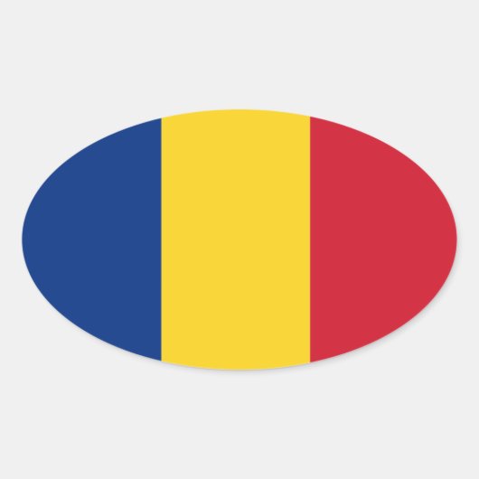 ルーマニア* Oval FlagステッカーRomania autocolant 楕円形シール (正面)